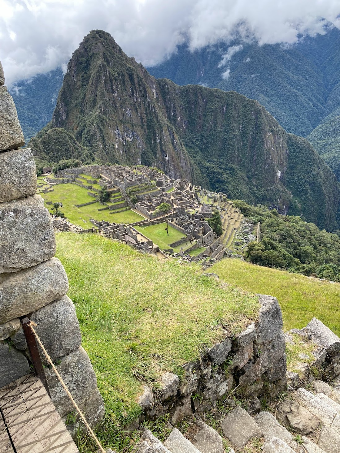 A photo of the various sets of stairs visible along the hike to the summit of Machu Picchu