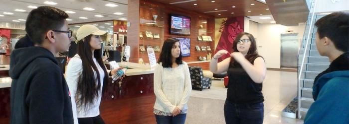 Students inside the Center for Health Promotion and Disease Prevention