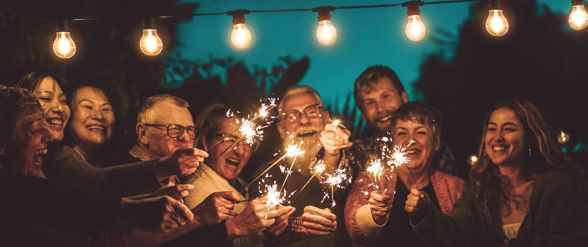 Group holding Sparklers