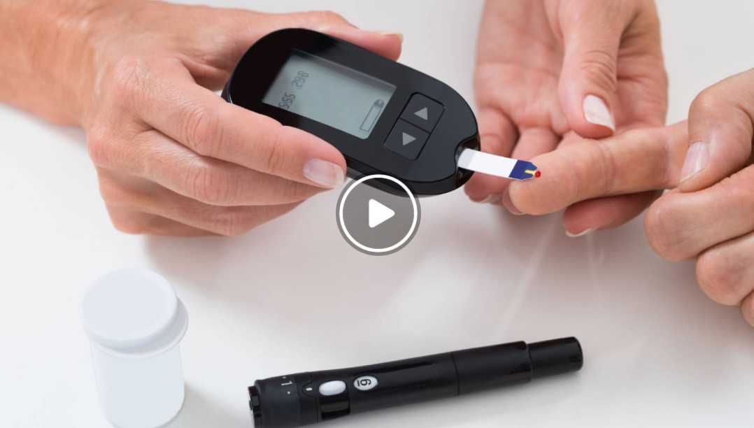 Finger getting poked for Diabetes Test
