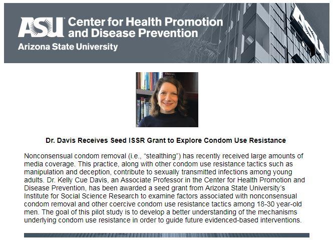 Dr. Davis Receives Seed ISSR Grant to Explore Condom Use Resistance