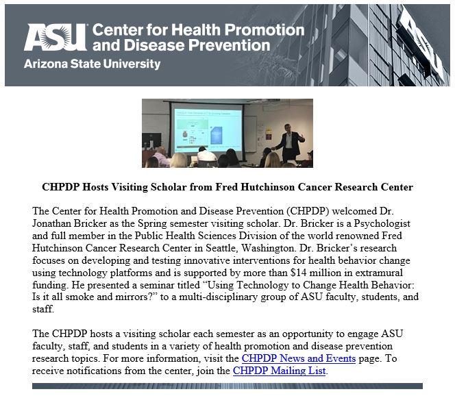 CHPDP Hosts Visiting Scholar from Fred Hutchinson Cancer Research Center