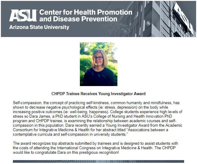 CHPDP Trainee Receives Young Investigator Award