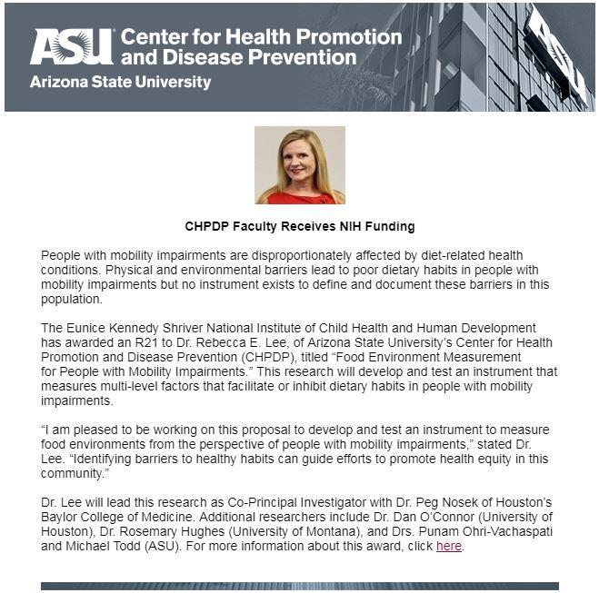 CHPDP Faculty Receives NIH Funding