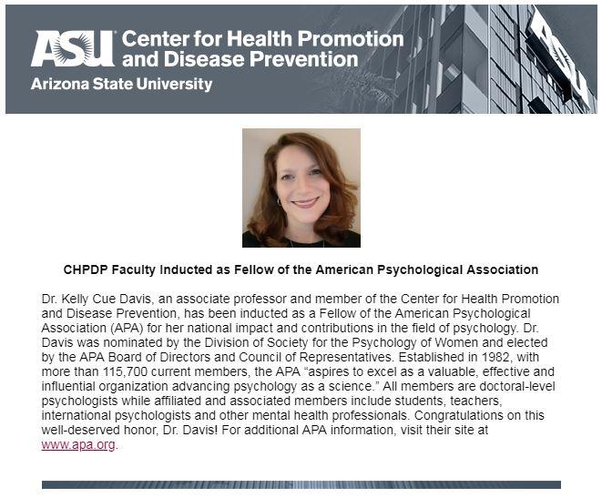 CHPDP Faculty Inducted as Fellow of the American Psychological Association