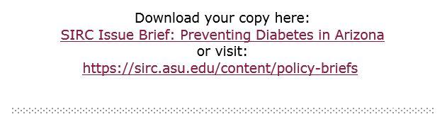 Southwest Interdisciplinary Research Center releases new Issue Brief "Preventing Diabetes in Arizona" 3