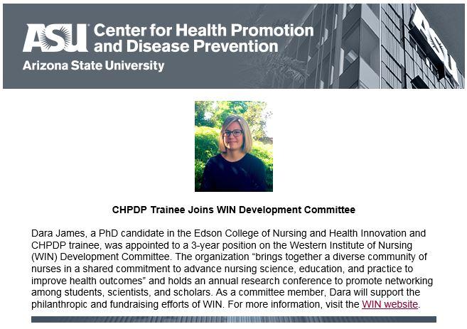 CHPDP Trainee Joins WIN Development Committee