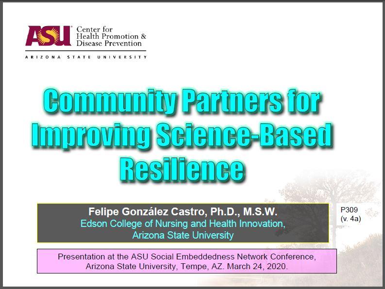 CHPDP Faculty Presents at ASU Social Embeddedness Conference 2020 Presentation slide
