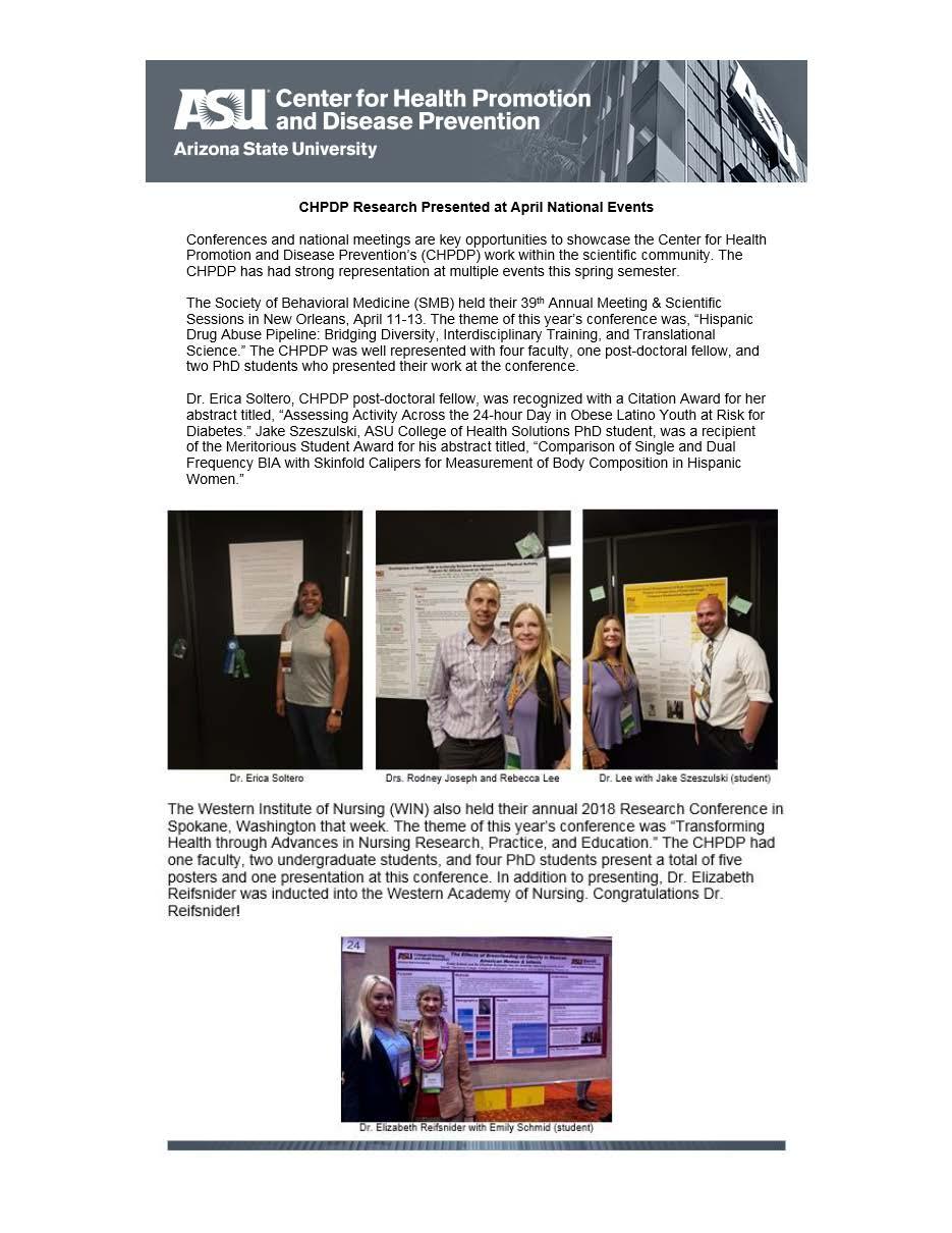 CHPDP Research Presented at April National Events